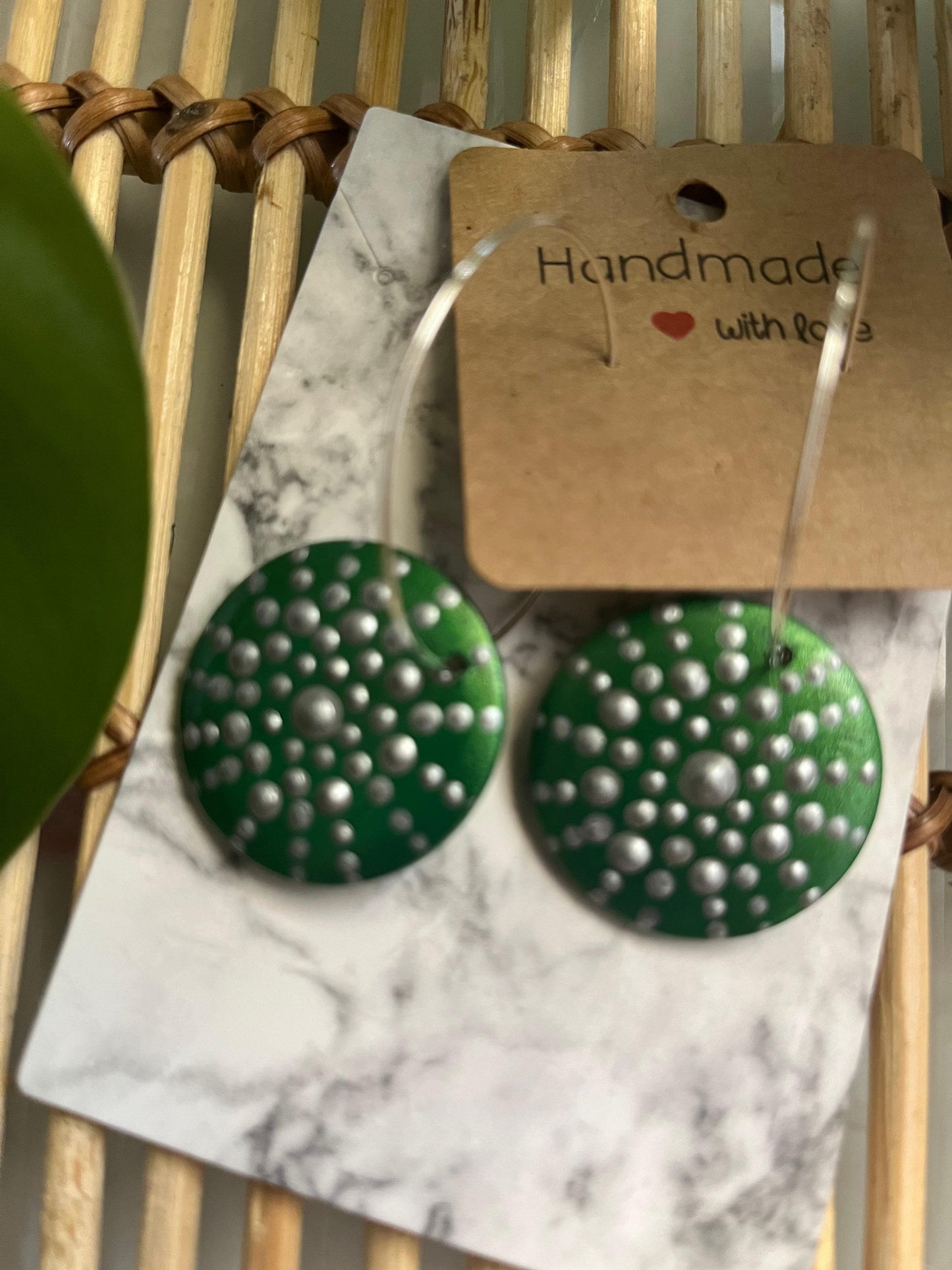 Hand Painted Charming Mandala Floral Earrings