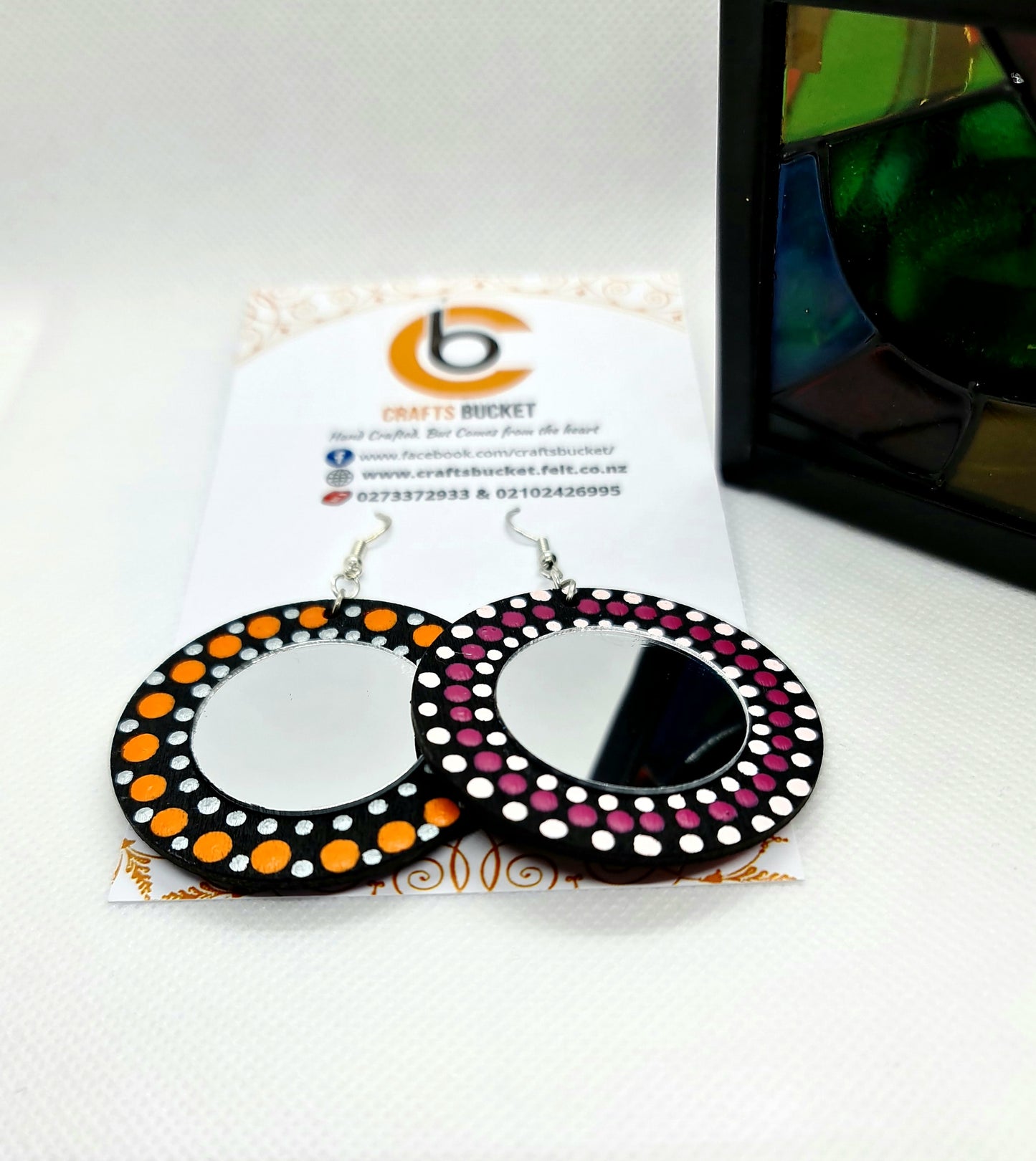 Dot Painted Dual Tone Earrings