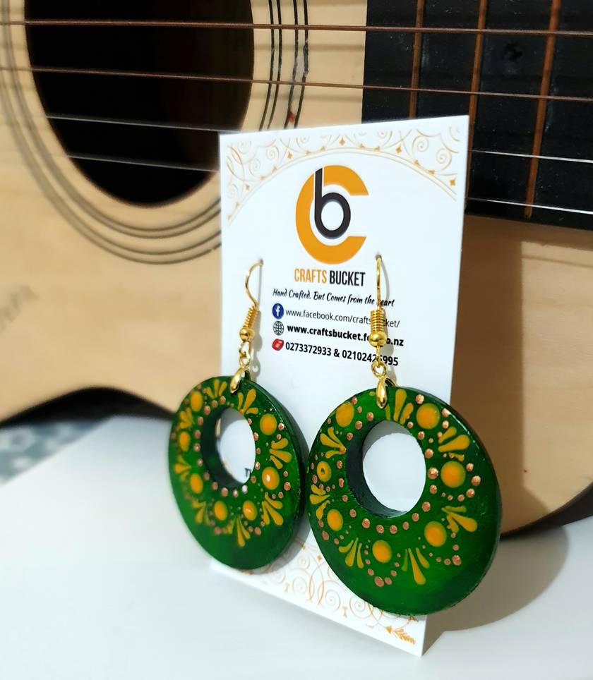 Handpainted Mandala Earrings