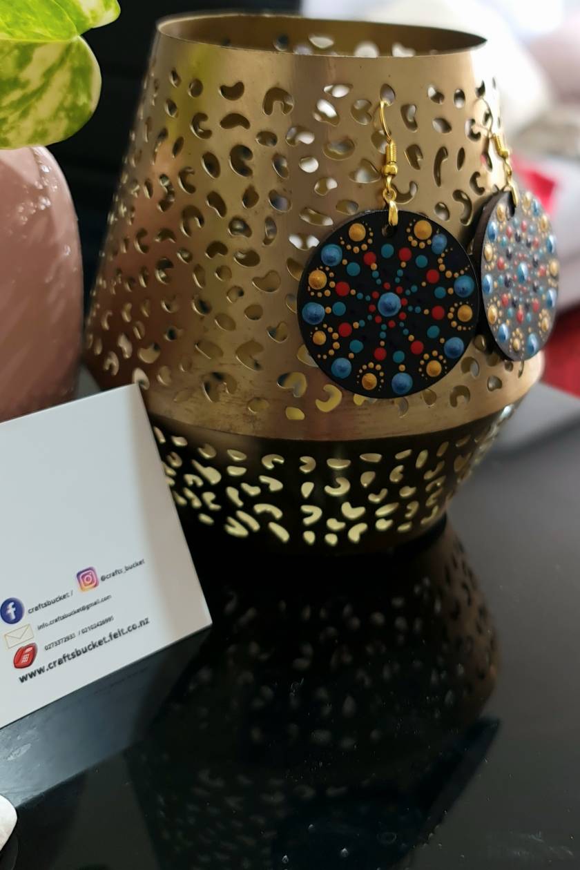 Handcrafted Dot Mandala Earrings